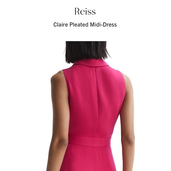 Reiss Claire pleated midi dress , excellent like new condition, size 2 - Picture 4 of 8